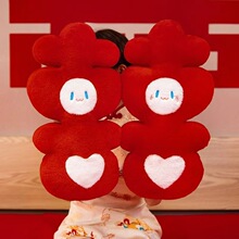 新品喜字压床娃娃一对结婚抱枕新娘陪嫁用高档玩偶婚庆公仔批发