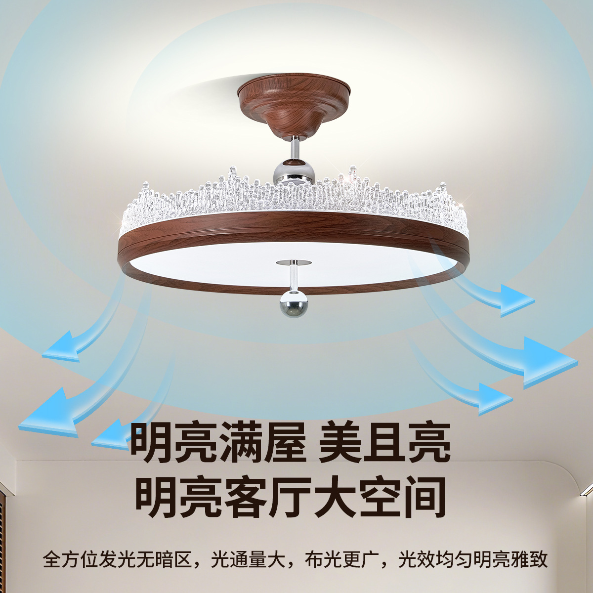 Medieval Feng goteo de agua dormitorio lámpara de techo 2026 nuevo color de madera brillante de espectro completo lámpara de estudio de ojos 293L