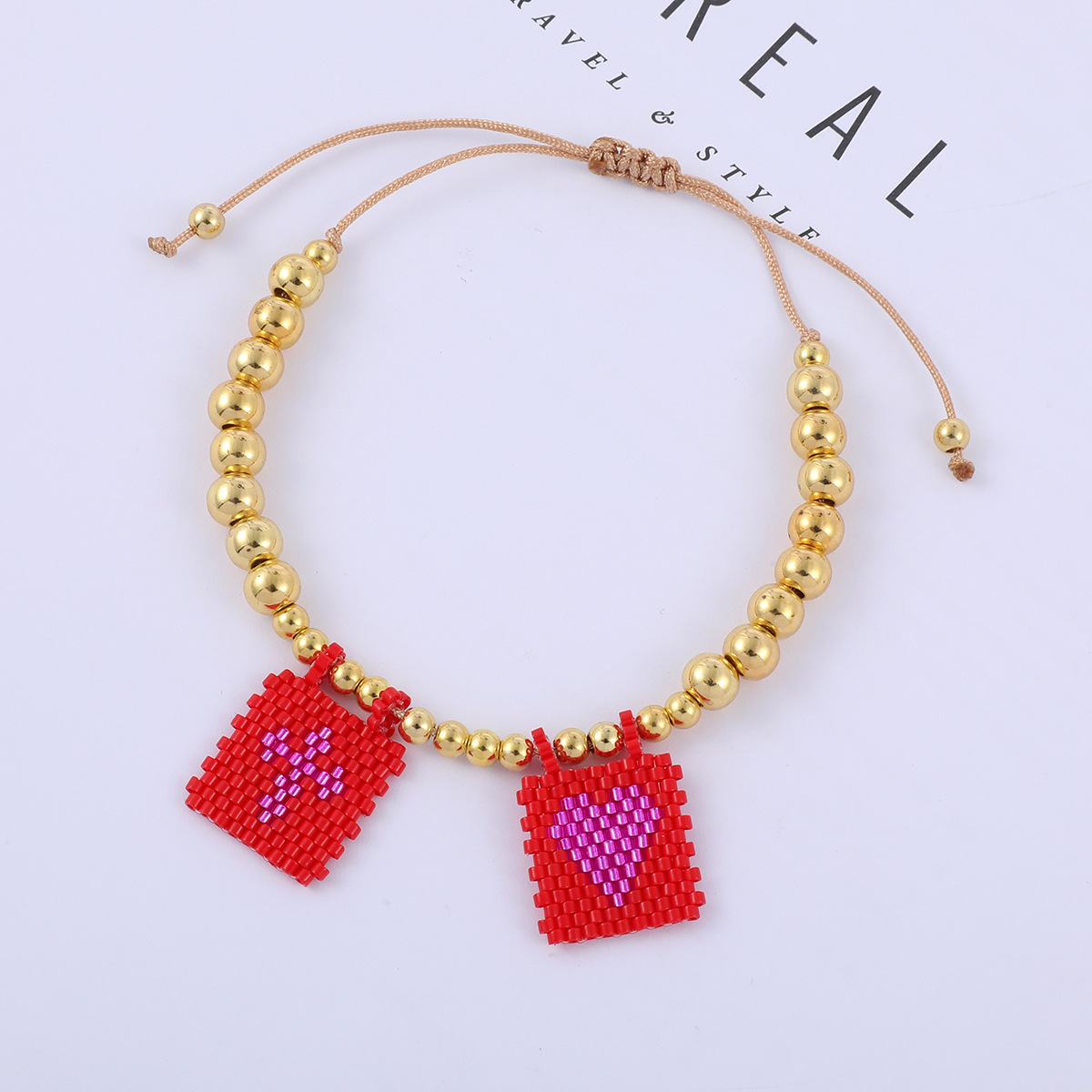 16g Weight Bracelets Classification Original Design Heart Shape Glass Glass Women's Bracelets