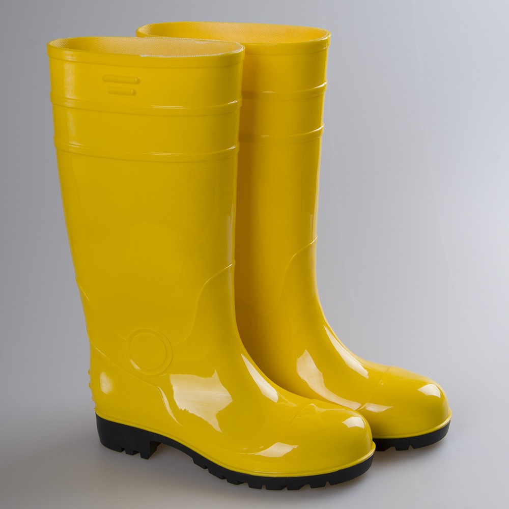 新款雨靴 时尚镜面水鞋 钢头防砸防穿刺劳保雨靴质地柔软颜色鲜亮