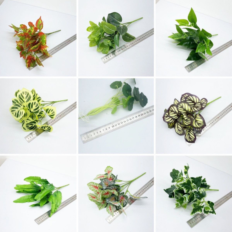 仿真假植物绿植室内外装饰塑料盆栽绿萝背景墙面装饰假花草配材叶