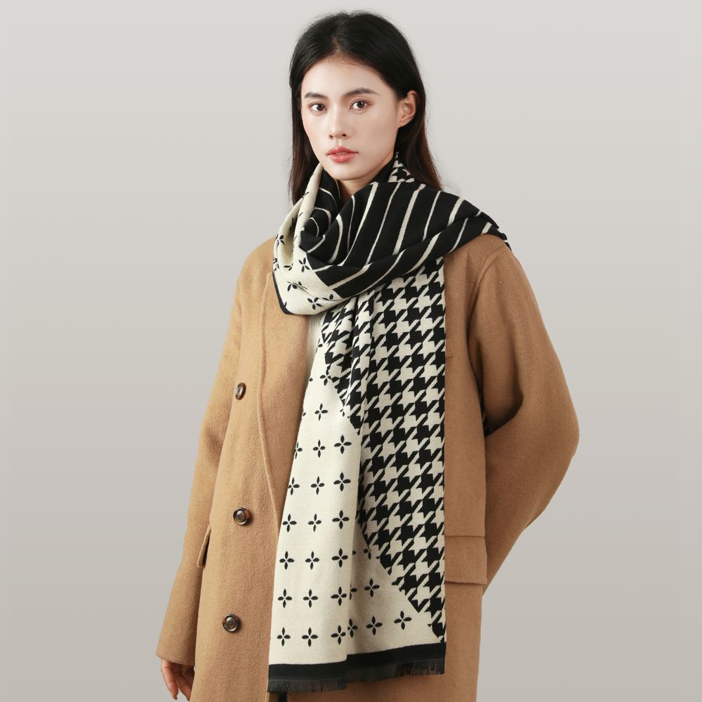 Otoño e Invierno nuevo cachemir-como houndstooth Simple bufanda de los hombres de las mujeres calientes del todo-fósforo de moda bufanda al por mayor de los hombres