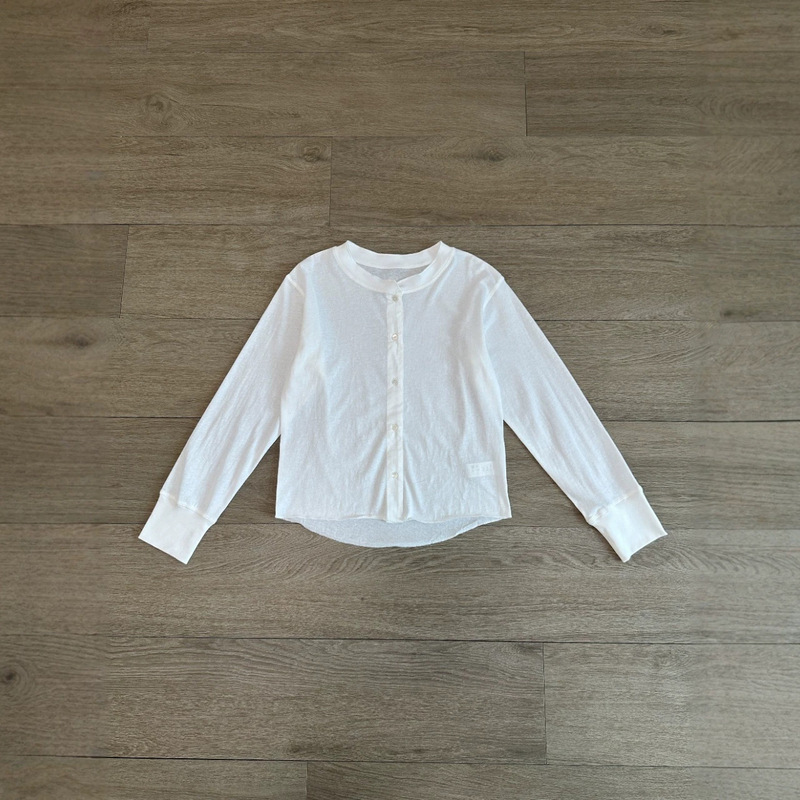 Cross-border European and American minimalist style Henley collar white shirt for women, new spring and autumn loose and relaxed long-sleeve top with fashionable design Cross-border European and American minimalist style Henley collar white shirt for women, new spring and autumn loose and relaxed long-sleeve top with fashionable design
