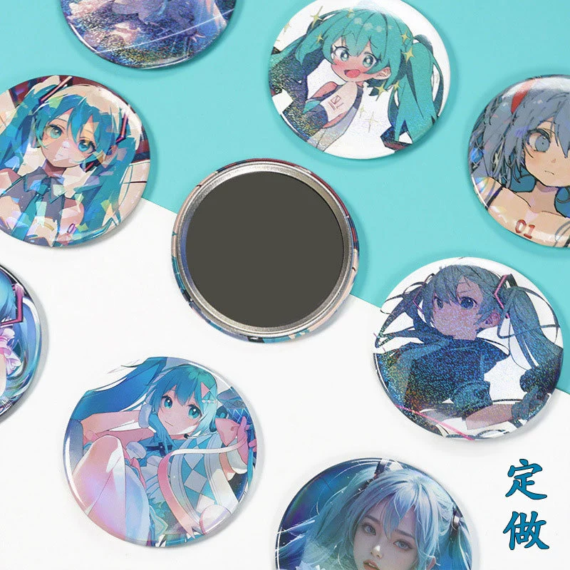 MIKU Hiksin Miku серии периметр жести значок косметического зеркала