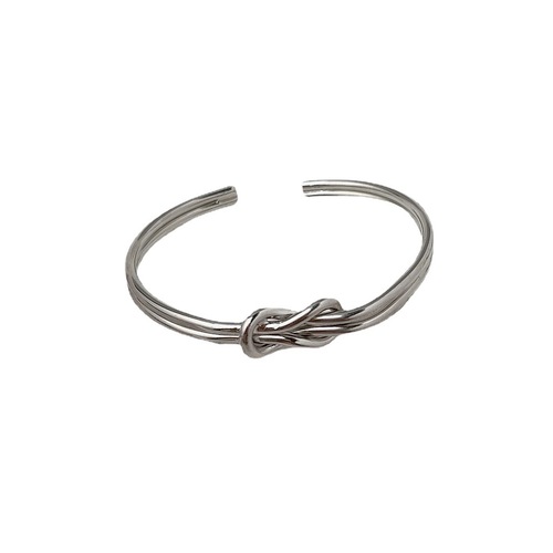 Fashionable glossy metal texture hand ornaments ins opening adjustable double-layer knotted versatile bracelet for women and men