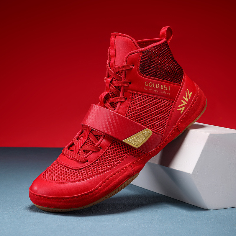 Wrestling and Boxing Shoes, Training and Fitness Shoes for Men and Women, Non-Slip Fighting and Sanda Mid-Top Muay Thai Fighting Shoes, Outdoor Hiking Shoes