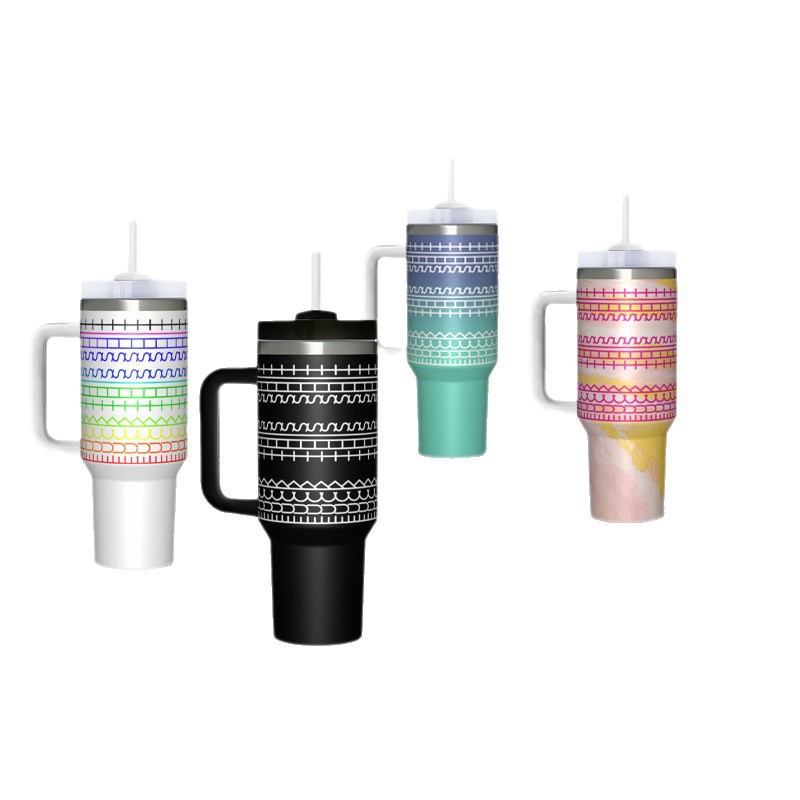 Explosiones transfronterizas en stock 40oz manejo de taza de hielo de gran capacidad oculta de palabras humor taza de paja de aislamiento personalizada