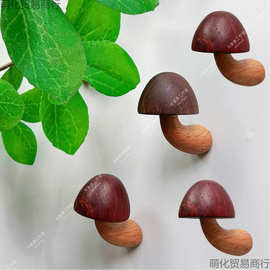 实木蘑菇冰箱贴可爱的蘑菇吸铁石装饰摆件磁贴创意木制家居装饰品