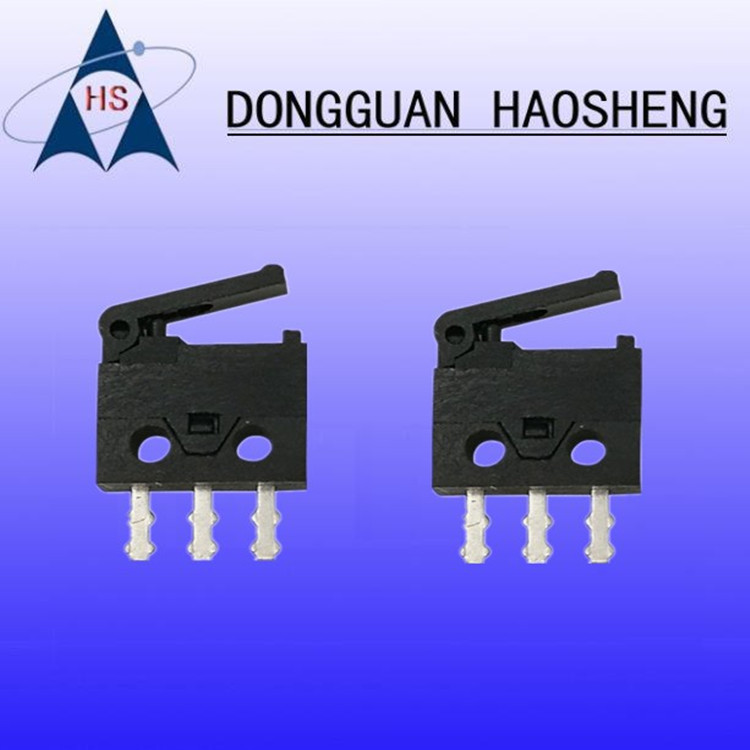 【源头工厂】右开微动开关 3脚行程检测限位开关KW12型鼠标13.5MM