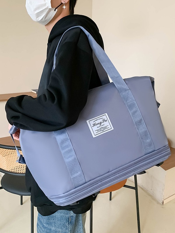 Bolsa de viaje, rueda universal de gran capacidad, bolsa de almacenamiento para estudiantes en viaje de negocios, bolsa de lona expandible impermeable, separación en seco y húmedo