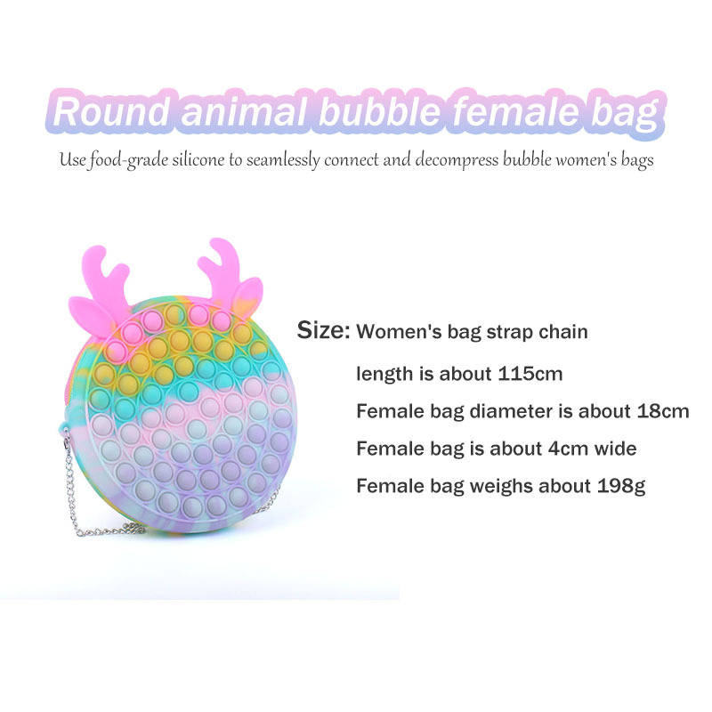 Hámster pionero descompresión juguete completo material de silicona burbuja prensa descompresión juguete animal lindo bolso de hombro bolso de las mujeres image 5