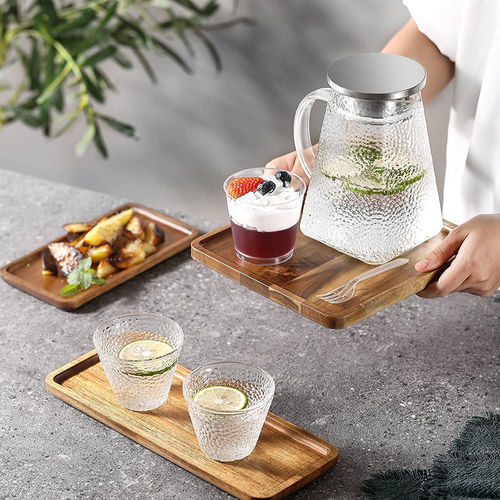 Square plate cake snack tray rosewood small wooden plate household nuts fruits wood grain tea tray wholesale