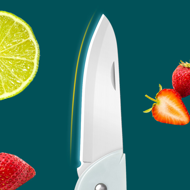 Cuchillo de frutas de acero inoxidable cuchillo de frutas cuchillo plegable portátil dormitorio para estudiantes cuchillo de corte de frutas cuchillo de cocina