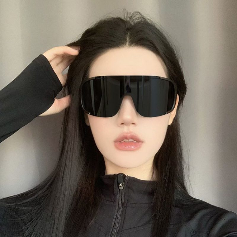 防風サイクリングメガネ、パーソナライズされたワンピース大型フレームサングラス、女性用日焼け止めサングラス、男性用大きな顔痩身スキーゴーグル|undefined