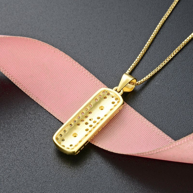 Accesorios de etiqueta cuadrada colgante estilo japonés y coreano s925 plata ZIRCON clavícula cadena estrella de seis puntas collar elegante de las mujeres