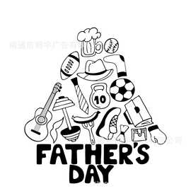 足球运动器材father's day 图案自粘可移除PVC墙贴 贴纸 门贴车贴