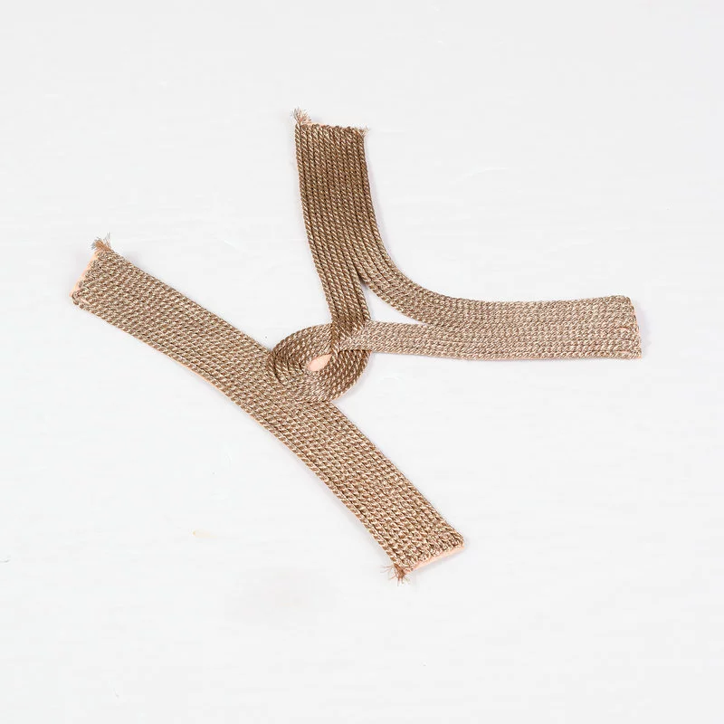 Богемская новая женская обувь верхняя полуфабрикаты модные стразы плоский склон с каблуком сандалии верхняя часть льняного коричневого цвета