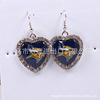 NFL32 Team Peach Heart Drilling Rugby Mark Bracelet Dallas Cowboys Earrings