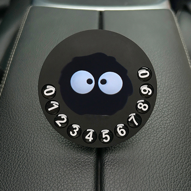 Tarjeta de estacionamiento temporal de dibujos animados de automóvil, matrícula de desplazamiento de automóvil privado de alta calidad creativa y linda, número de teléfono de automóvil móvil