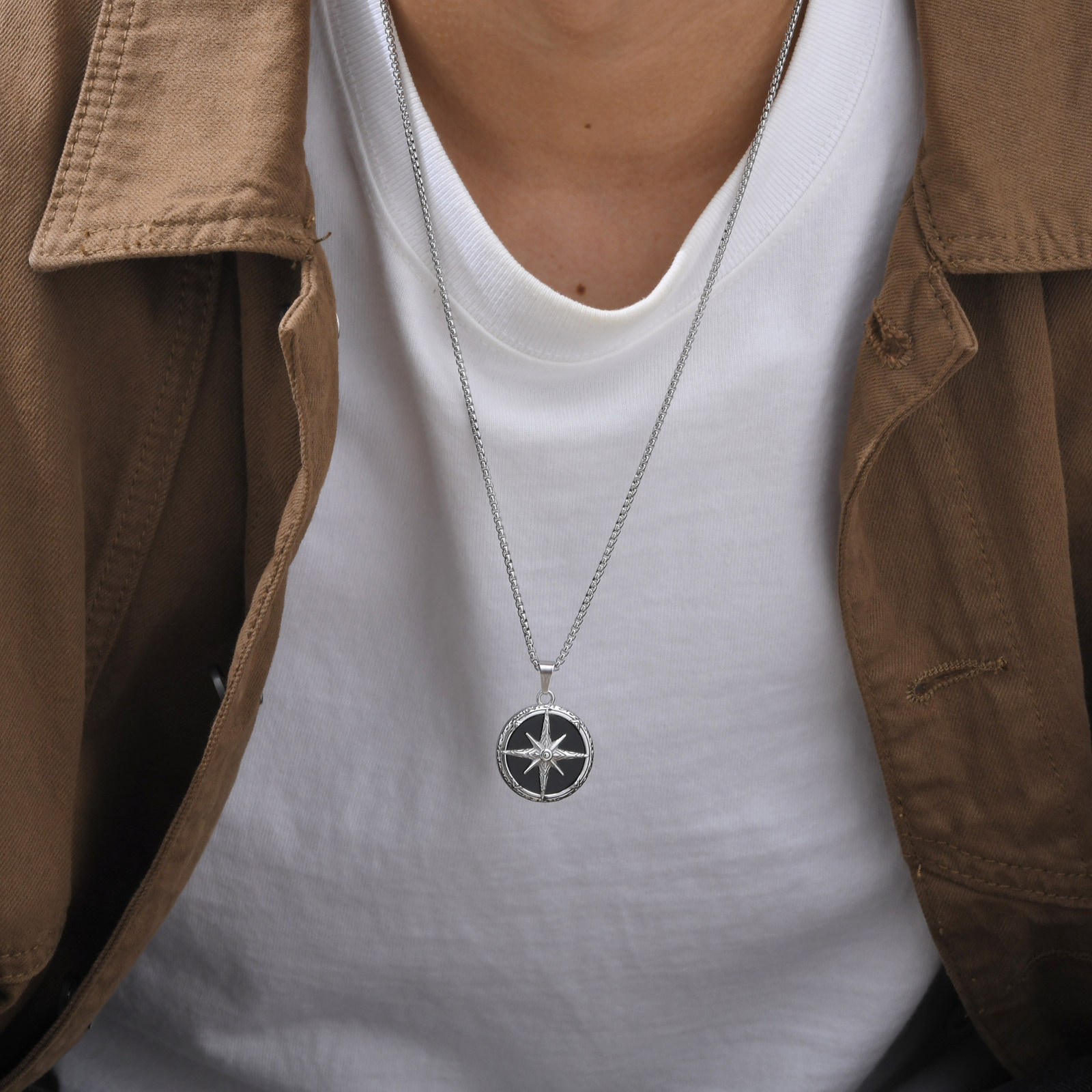 11g Weight Pendant Jewelry Making Type 304 Stainless Steel Chain Material 1 Piece Quantity Daily, Street Occasion 304 Stainless Steel Material Eight awn star Pattern All Seasons Season Men's Gender Hip-Hop, Streetwear Style Hip-Hop Streetwear Eight Awn Star 304 Stainless Steel Men's Men Pendant Necklaces 9