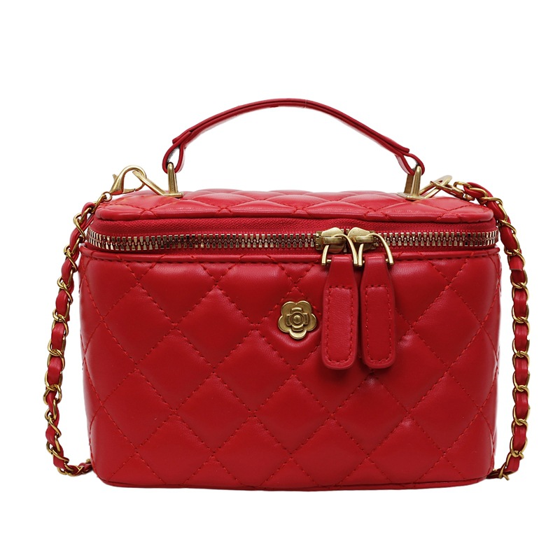 Bolso de cubo popular de este año 2025 nuevo bolso de cadena pequeño bolso de hombro fragante bolso de mensajero de hilo bordado de diamantes mujer