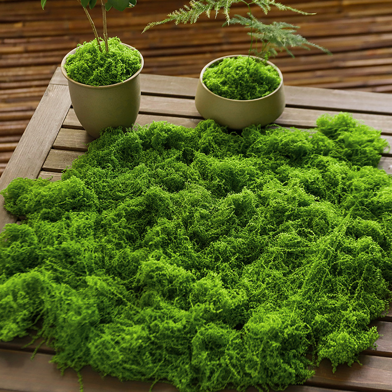 Simulación de musgo artificial de fibra de tela de peluche Micropisaje Disposición ornamental Césped bonsai maceta decoración paisajística