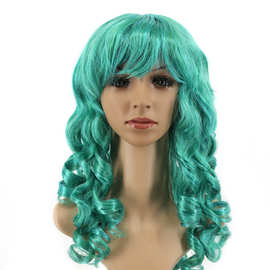 跨境专供日系 原宿 气质长卷动漫假发斜刘海长卷大波浪假发多款式