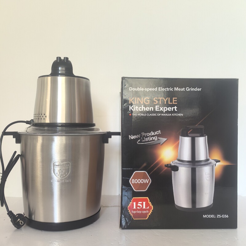 15L Cross-Border Fufumachine Meat Grinder Vegetable Stuffing Machine Garlic Machine Multi-Functional Stainless Steel Mixer Food Supplement Machine