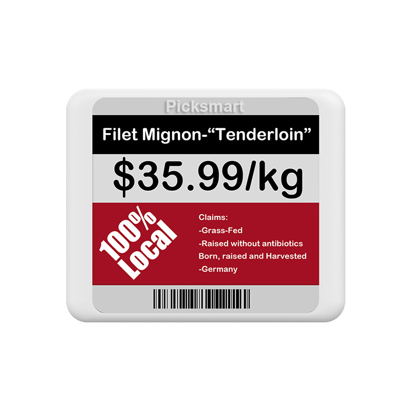 Etiqueta de precio electrónica de 4,2 pulgadas pantalla de tinta Etiqueta de estante de papel electrónico centro comercial supermercado baja temperatura comida fresca congelada etiqueta de precio