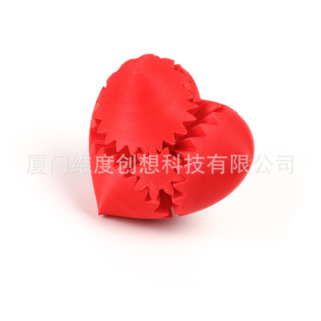 Transfronterizos amor en forma de corazón Gear Ball 3D impresión reducción de presión juguetes adornos regalos de San Valentín bola giratoria