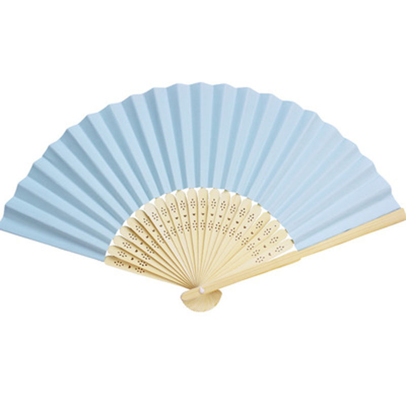 부채-하늘색