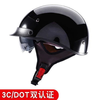 Helmet for Men and Women, Motosiklet kaskı (dəbilqə) - 112-bright-black-with-black-mirror-m