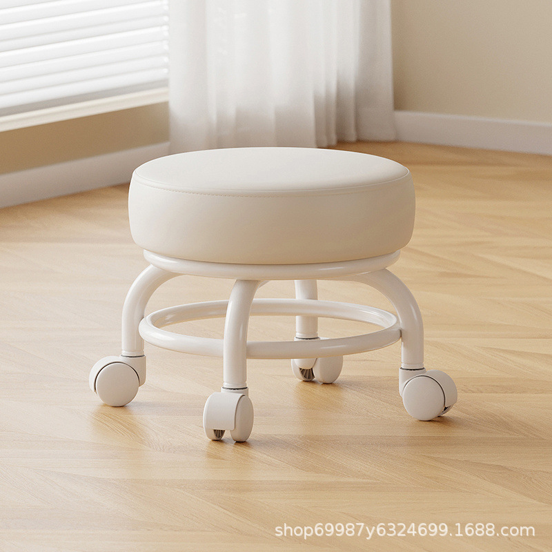 Rueda universal taburete pequeño polea doméstica taburete redondo para cambiar zapatos limpiador taburete bajo con artefactos mágicos para niños pequeños taburetes silenciosos