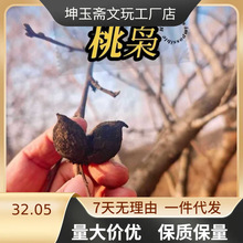 正月桃枭桃胡秦岭包浆桃核打孔正圆光珠野生手串野核桃