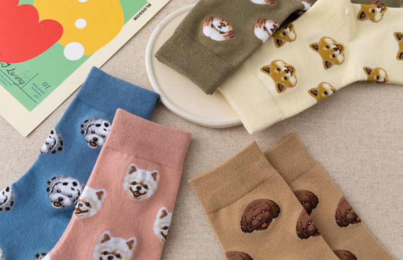 Socks Lingerie Type A Pair Elegant Cute Lady Unisex Animal Dog Cotton Ankle Socks