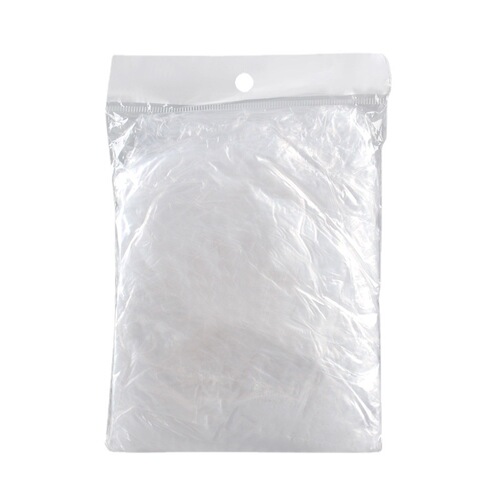 Disposable raincoat hooded new material transparent white 60 grams with hat rope and sleeve cuffs elastic band adult raincoat 