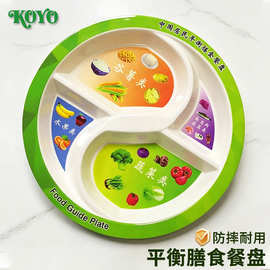 密胺餐盘膳食指南营养平衡分餐科学餐盘幼儿园平衡膳食批发商用