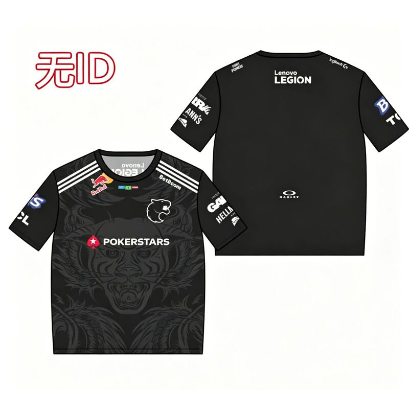FURIA Team Uniform Brazilian Black Panther Team CSGO Peripheral Short-Sleeve T-Shirt FalleN Godfather