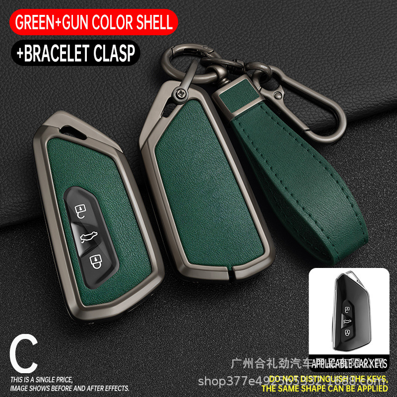 E 스타일 건 그린 싱글 쉘 + 핸드 로프 버클