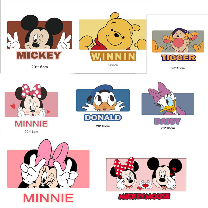 Retro Cartoon Cute Mickey and Winnie the Pooh Electric Car Stickers Scratch Cover Personalized Car Body Decoration Stickers