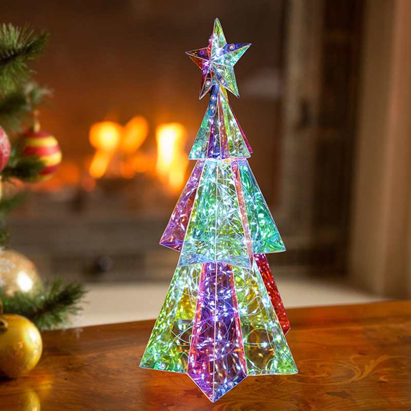 Christmas Tree Living Room Decoration Atmosphere Arrangement Landscape Lights Decoration Window Lights Indoor Creative Colorful Lights Wholesale Home Decor