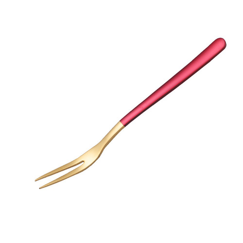 Light luxury 304 stainless steel fruit fork household fruit pick dessert fork cake fork mooncake fork wholesale two-tine fork