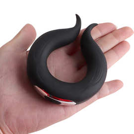 震动前列腺按摩器充电硅胶震动锁精环男用震动环自慰器厂家批发