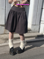 eihey诶嘿25夏季新款韩系复古轻亚风花苞褶皱蓬蓬中长裙半身裙女