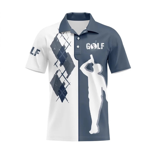 Summer Origin Ins Pattern Business Style 3D Digital Print Collar Polo Shirt for Men