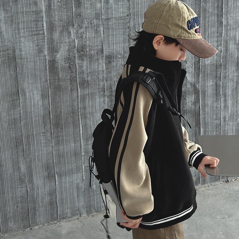 2024 neue lose Frühling und Herbst vielseitige Strickjacke, Mädchen hübscher Hoodie, Baseball-Jacke, trendy_voghion.com