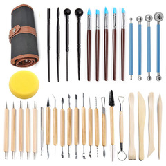 Cross-border pottery tools 36-piece set Stone clay tools roller clay sculpting knife soft clay making tools