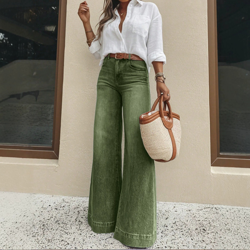 Vintage Washed Wide-Leg Jeans for Women, Casual Loose Straight-Leg Denim Pants Vintage Washed Wide-Leg Jeans for Women, Casual Loose Straight-Leg Denim Pants
