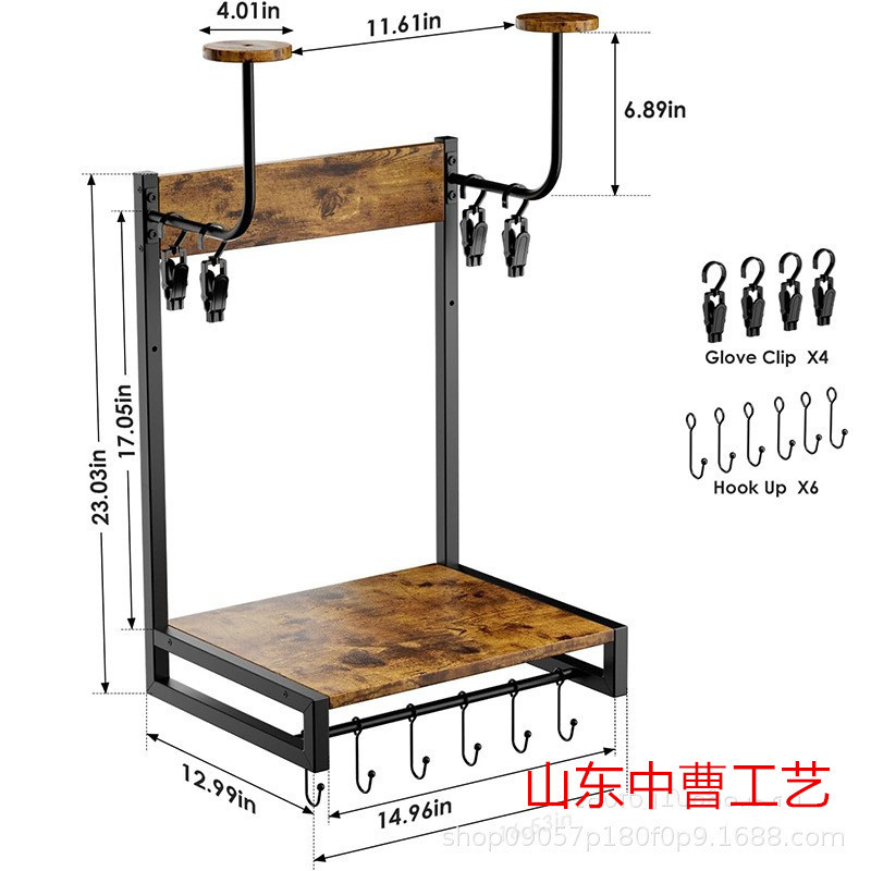 Wooden Motorcycle Helmet Bracket Home Wall-mounted Tactical Equipment Finishing Rack Multi-purpose Motorcycle Leather Clothes Hanger