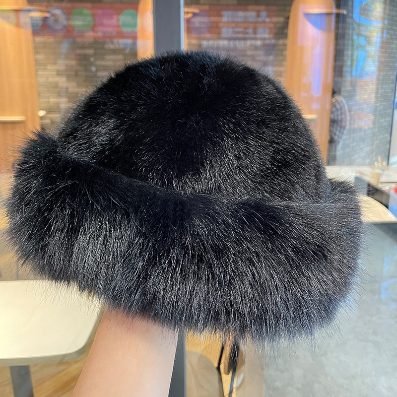Yy25 imitation mink full wool mongolian hat-black